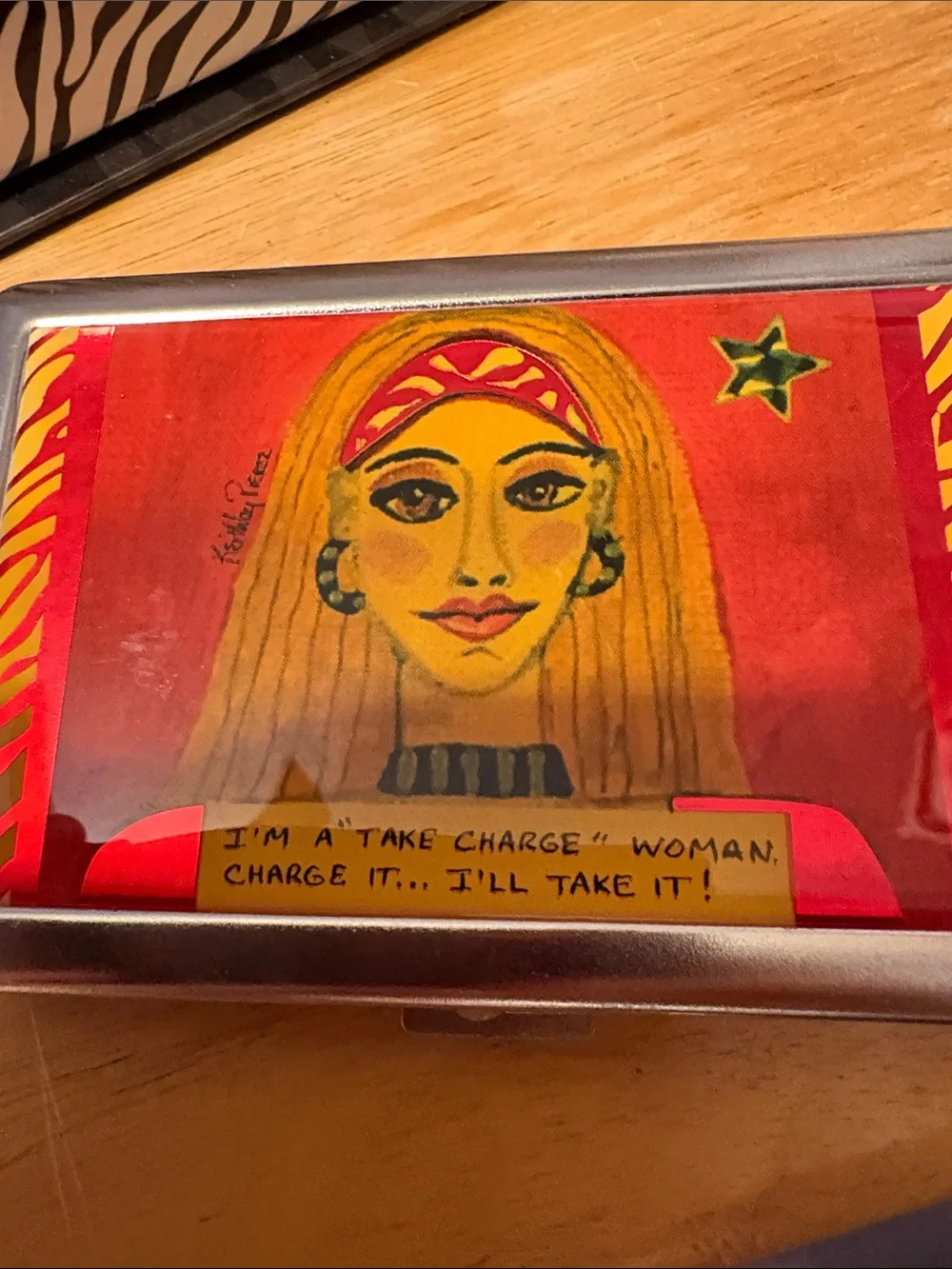 Betsey Johnson Red Illustrated Woman Card Case